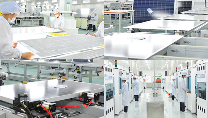 nhà máy sản xuất tấm pin năng lượng mặt trời