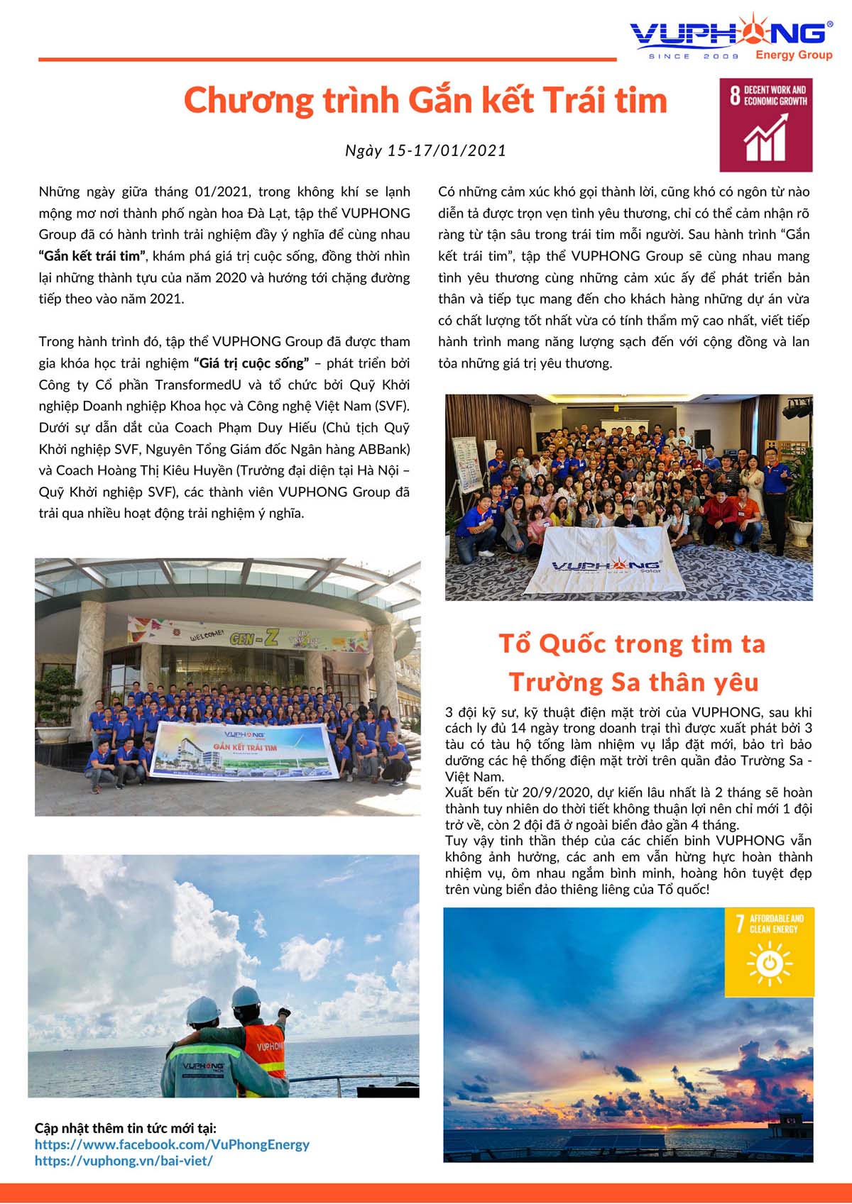 Bản tin CSR Vu Phong Energy Group tháng 01/2021