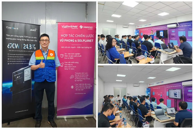 Vũ Phong Energy Group cùng Solplanet và Jinko Solar tổ chức thành công lớp đào tạo kỹ thuật điện mặt trời – Lớp Cơ bản Khóa 1
